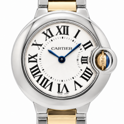 Cartier Ballon Bleu De 28MM W69007Z3 Two-Tone White Dial Watch